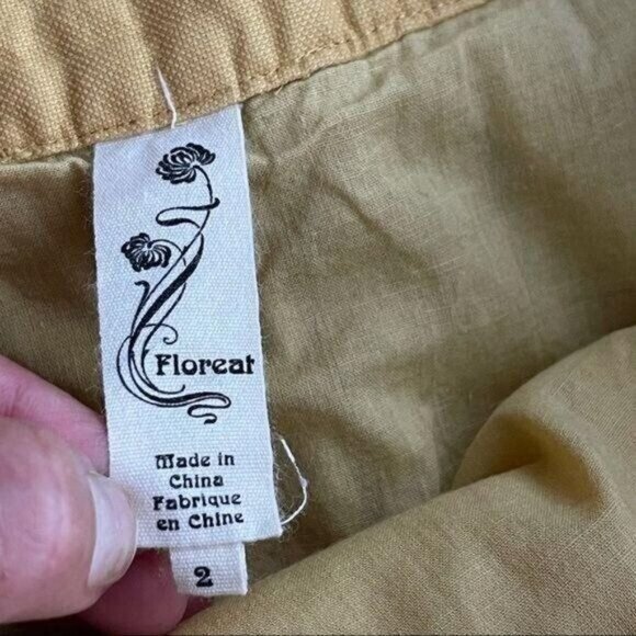 Floreat Yellow & White Embroidered Skirt Size 2 - Picture 4 of 9